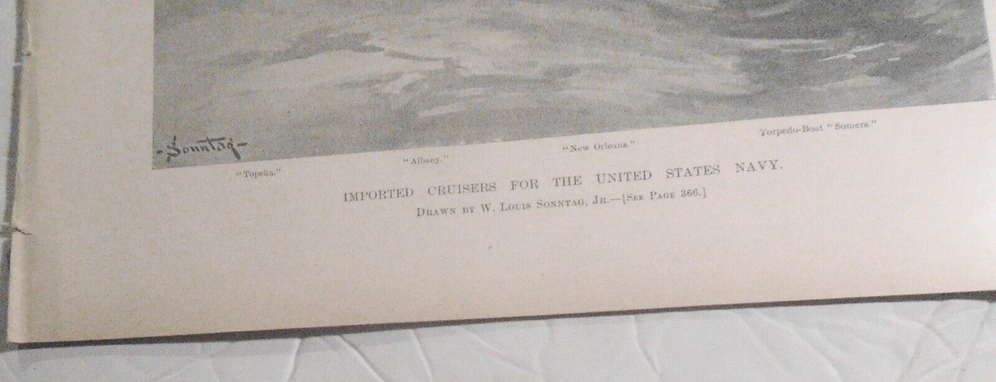 Harper's Weekly, April 16 1898 -  Navy cruisers & yachts; Spain's Naval strength