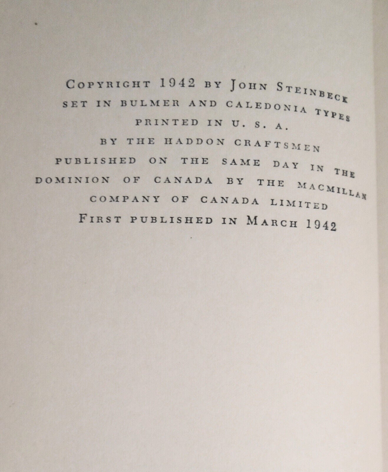 The Moon Is Down Steinbeck, by John Steinbeck. 1942 First edition.