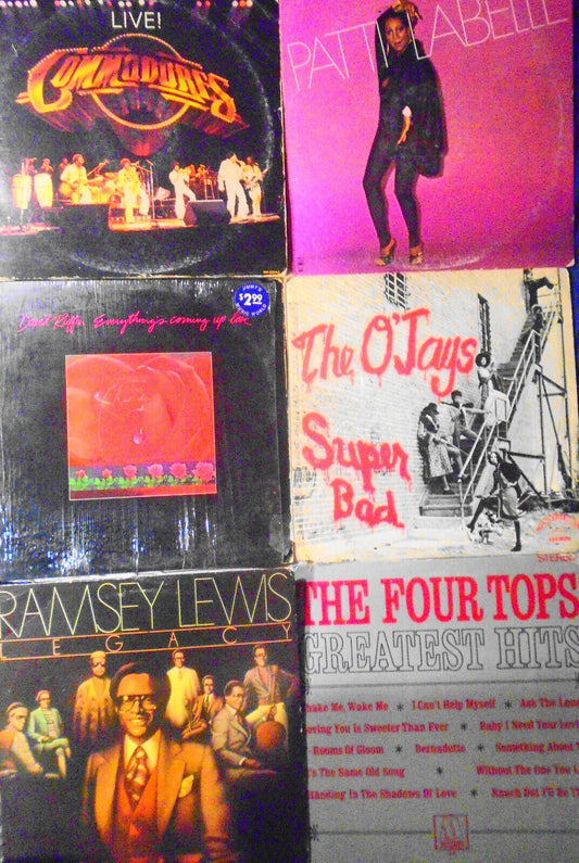 Lot of 6 R&B Soul vinyl LP record albums - O'Jays, Four Tops, Commodores, et al