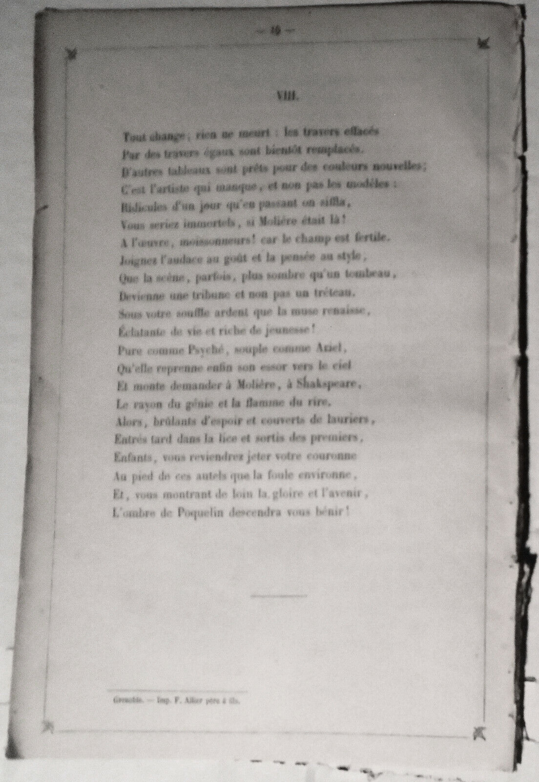 L'ombre de Moliere : poeme, by Alfred Philibert-Soupe - [1857]