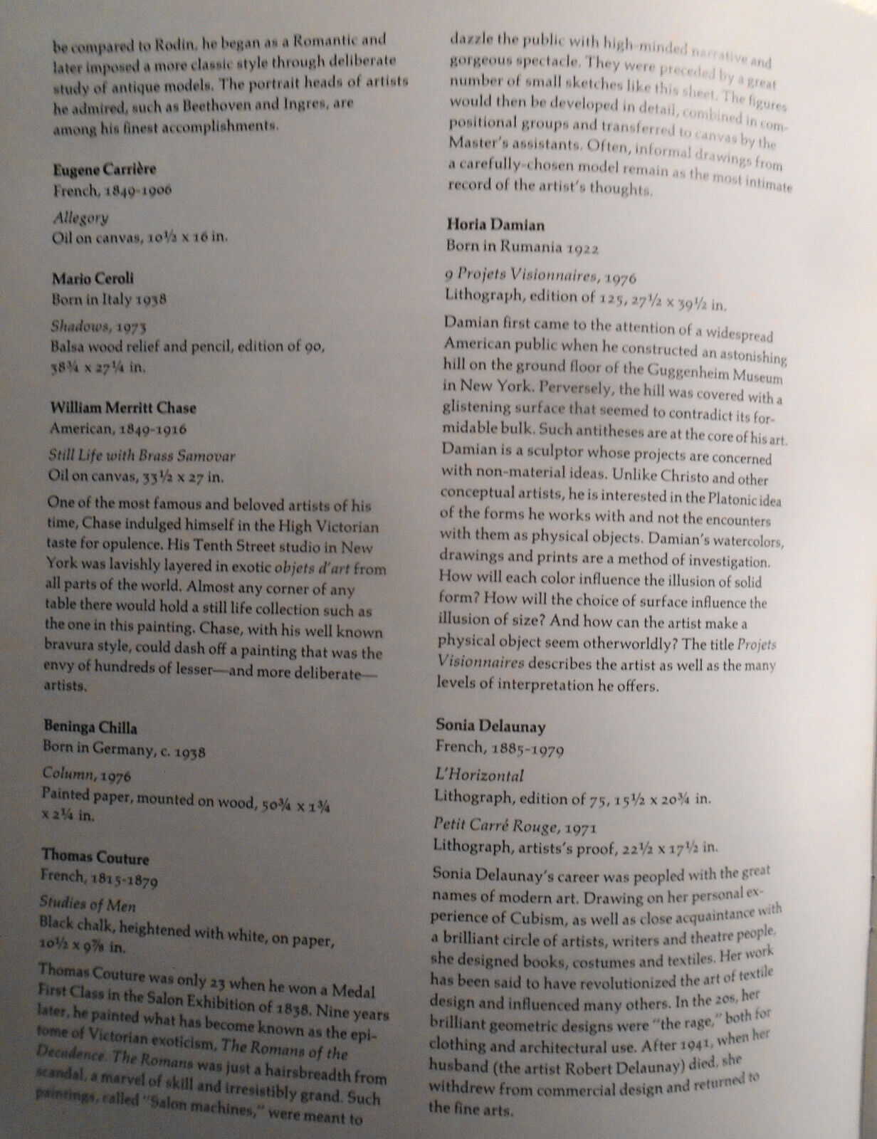 The Sonnenschein Carlin Nath & Rosenthal art collection - catalog; 23 pages