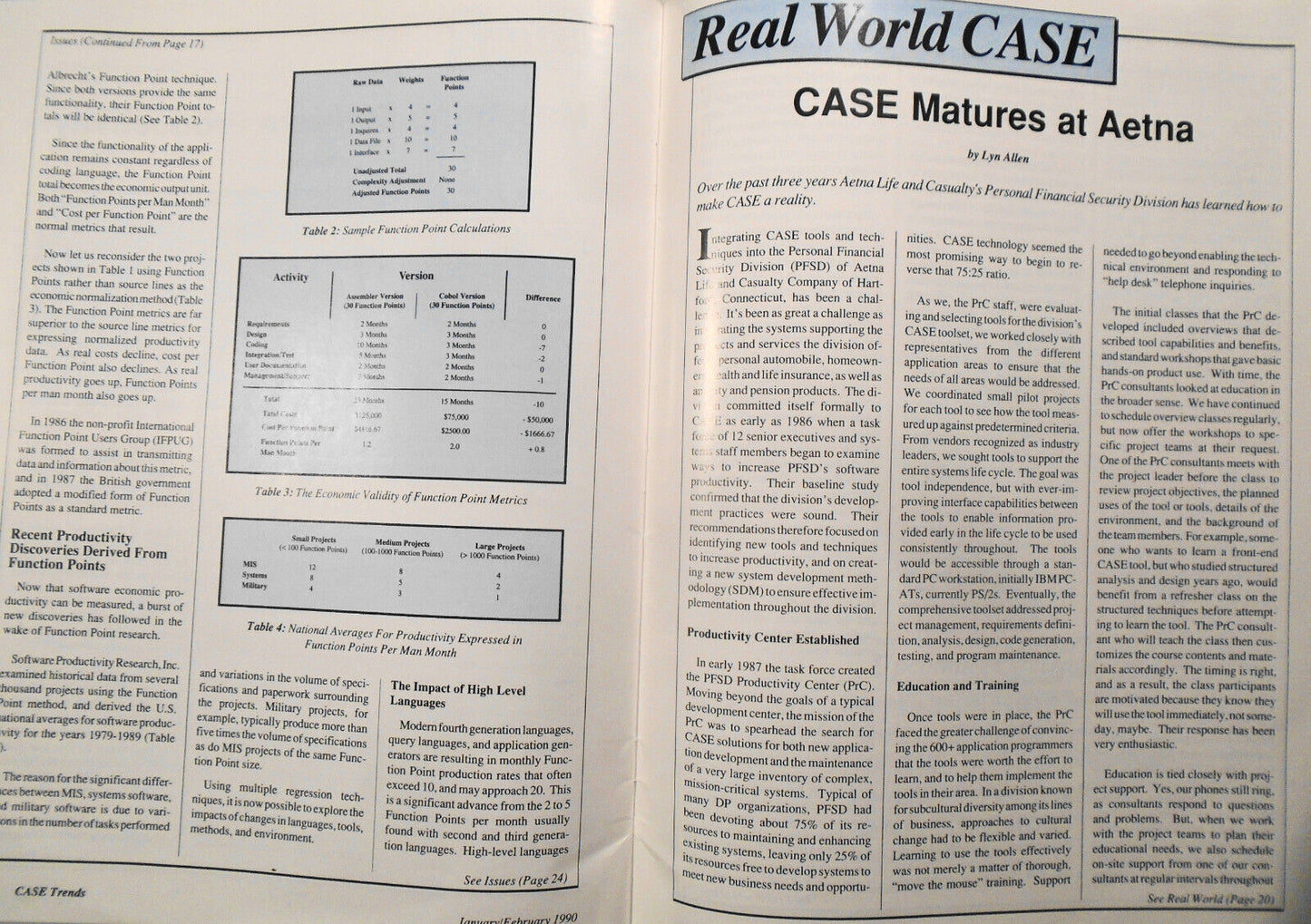 CASE Trends Jan/Feb 1990  - Magazine for Computer-aided software engineering