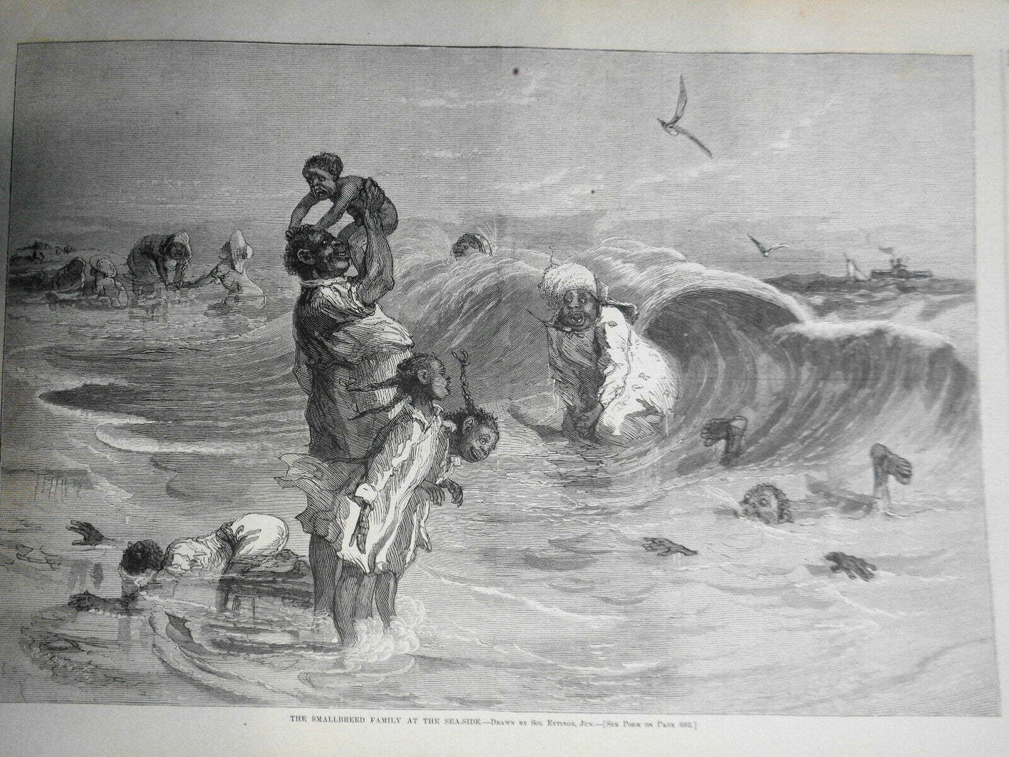 Harper's Weekly - Sept 1, 1877  - The Smallbreed (Black) Family at Seashore; etc