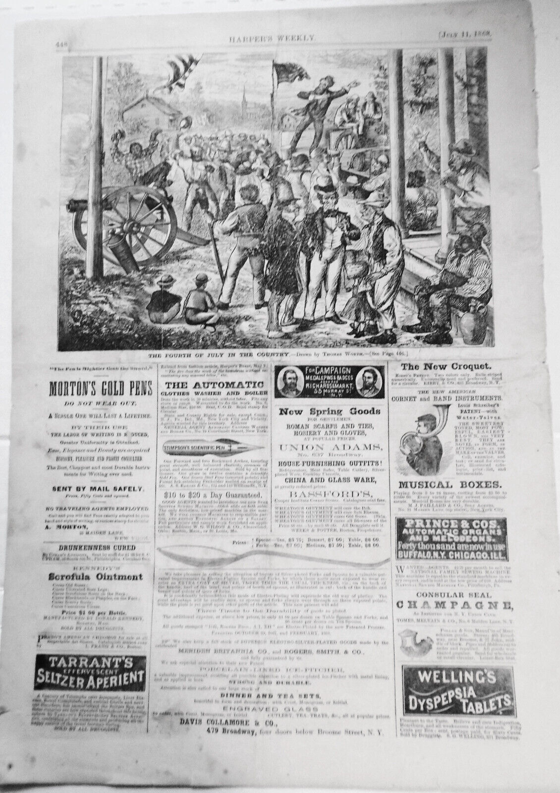 The Fourth of July in the Country, by Thomas Worth. Harper s Weekly, 1868