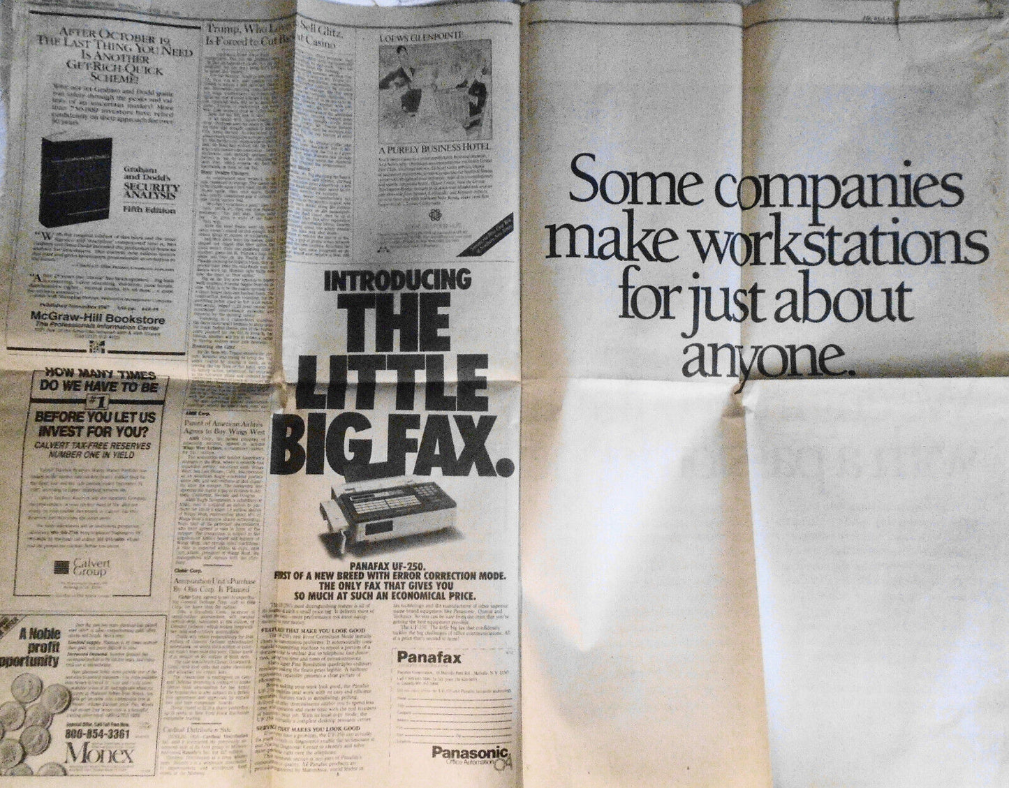 Apollo Computer giant double-page ad in The Wall Street Journal, April 19, 1988.