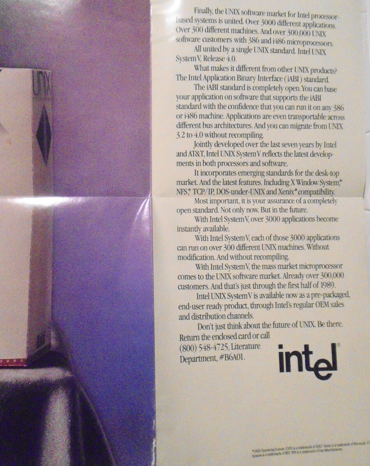 1989 Intel UNIX System V brochure: Michael Dell et al comments