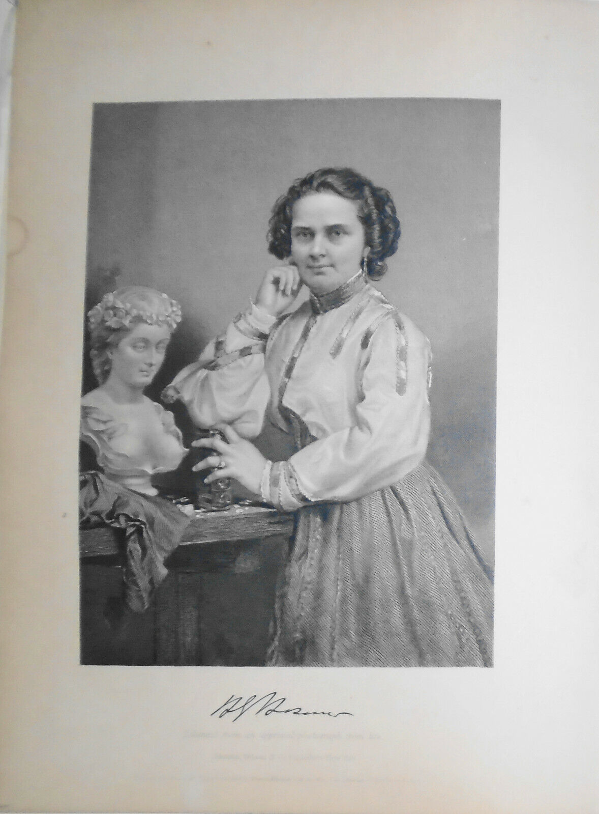 Harriet Hosmer - steel engraving - 1873 - Duyckinck Portrait Gallery