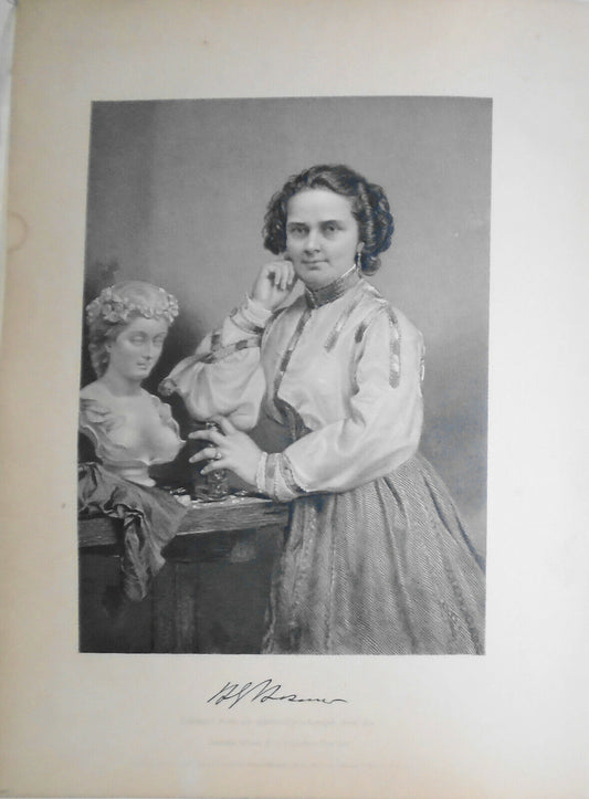Harriet Hosmer - steel engraving - 1873 - Duyckinck Portrait Gallery