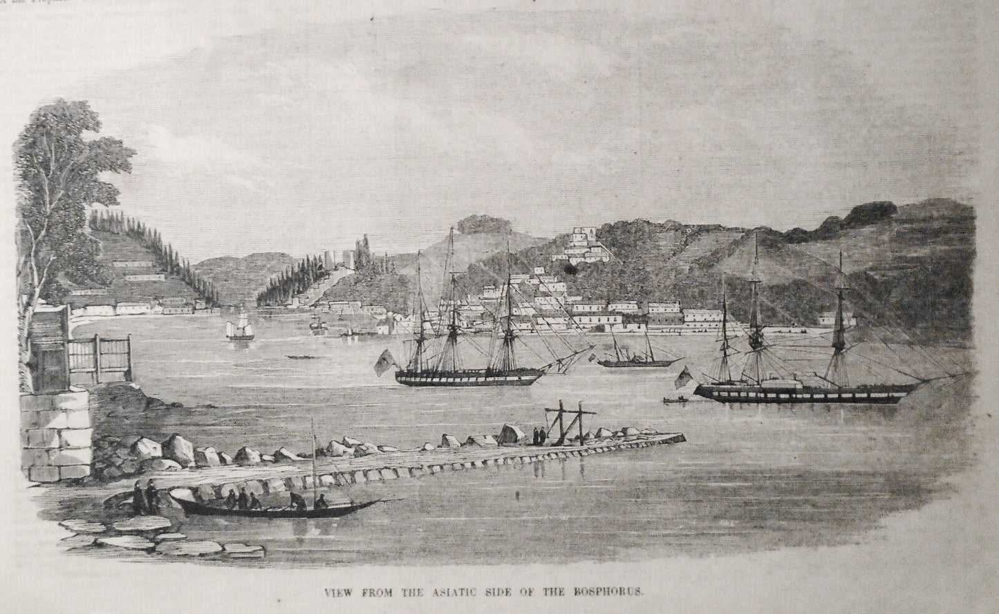 View Of The Bosphorus - 2 prints & story - Gleason's Pictorial 1854