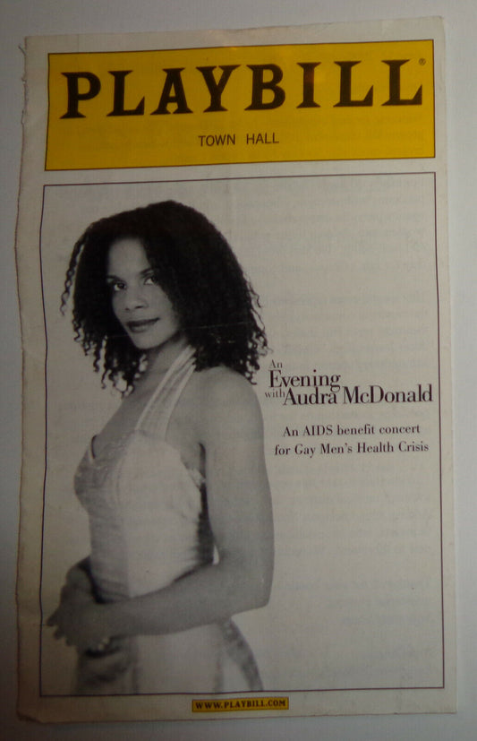 AN EVENING WITH AUDRA McDONALD  - PLAYBILL - TOWN HALL, JUNE 12, 2000