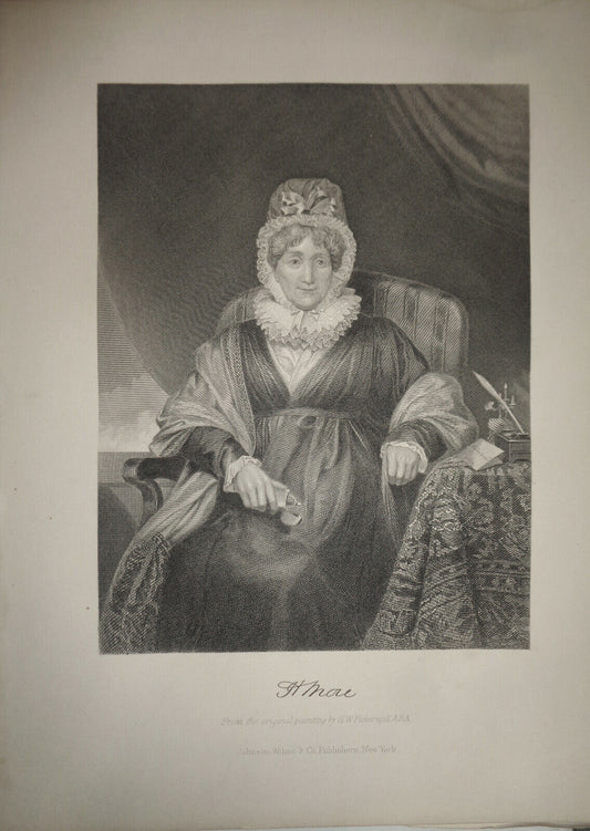 Hannah More - original portrait engraving - 1876 - Duyckinck Int'l Gallerie