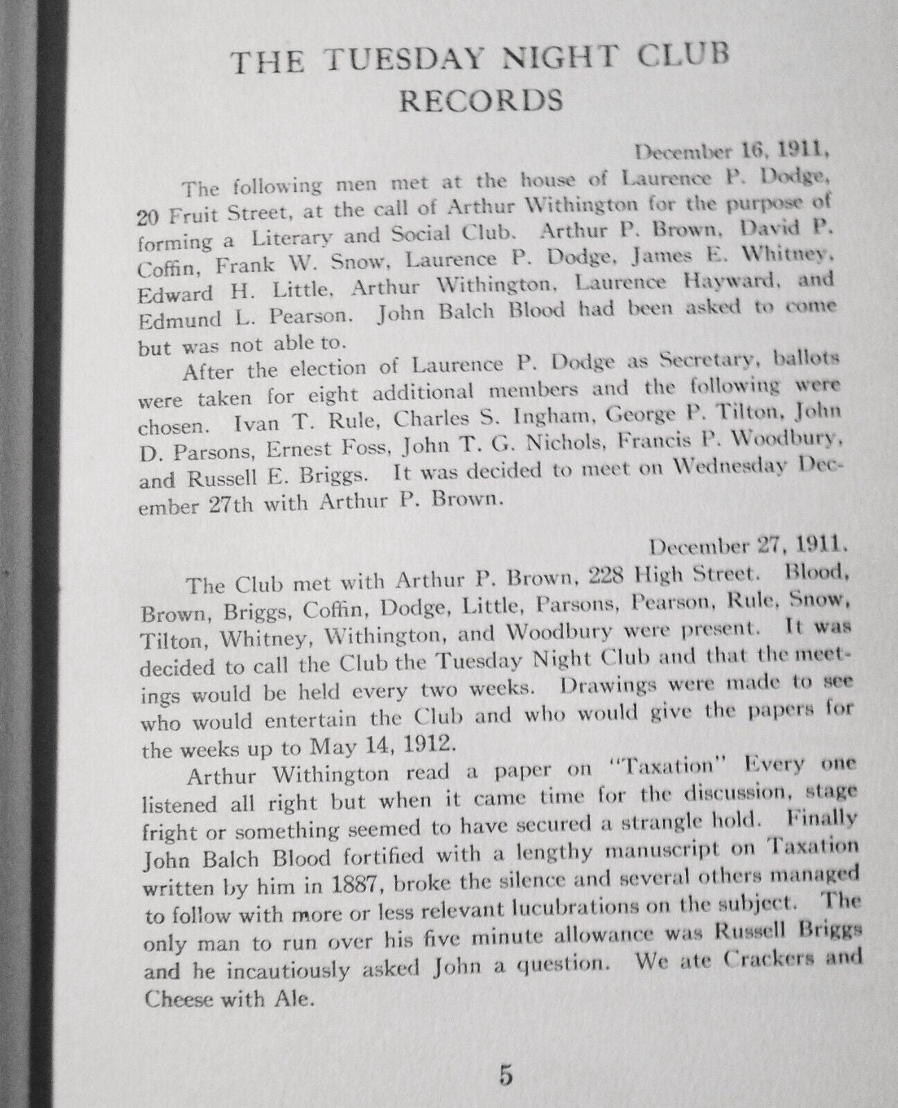 The Records of the Tuesday Night Club of Newburyport - 1911-1929 - in 3 Volumes.