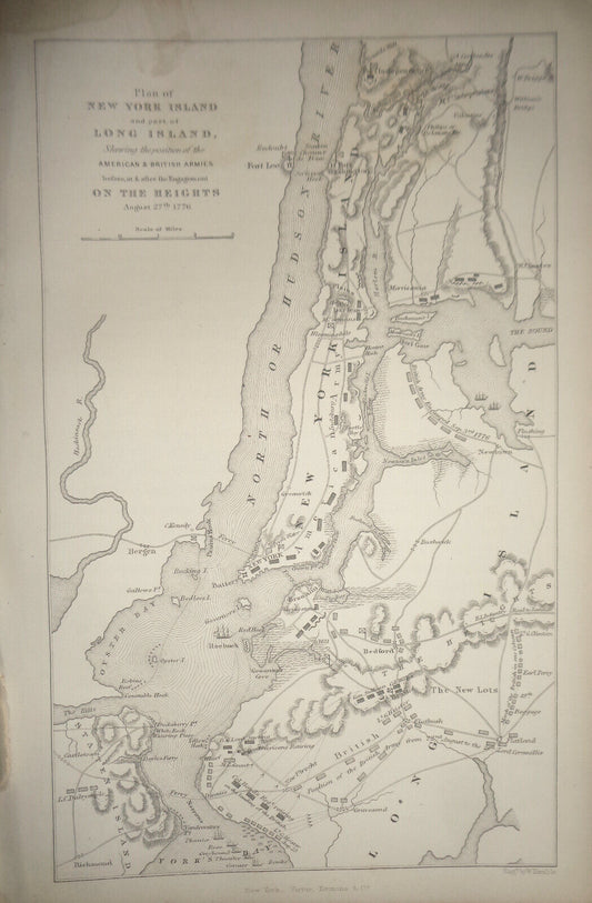 1860 Map of New York Island, and Parts of Long Island - Original print W. Kemble