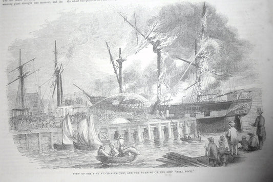 Large Fire At Charlestown - Gleason's Pictorial - June 19, 1852