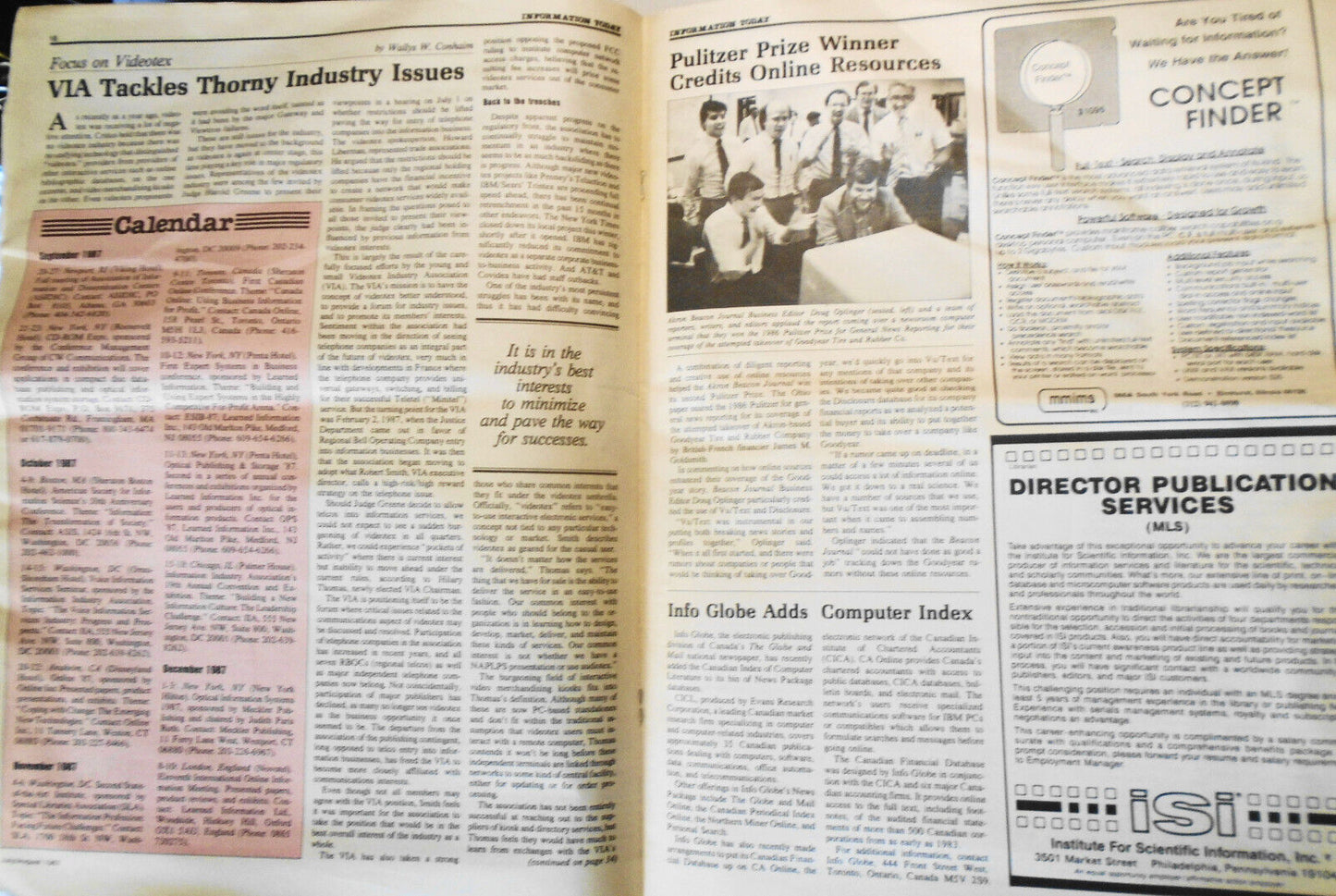 Information Today, July/Aug 1987 - for users of Electronic Information services