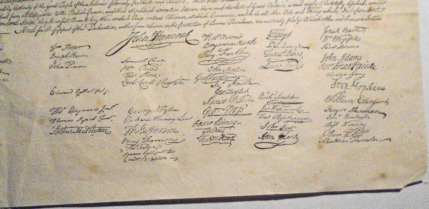 Declaration of Independence, ca. 1900. 11.75" x 9.75".