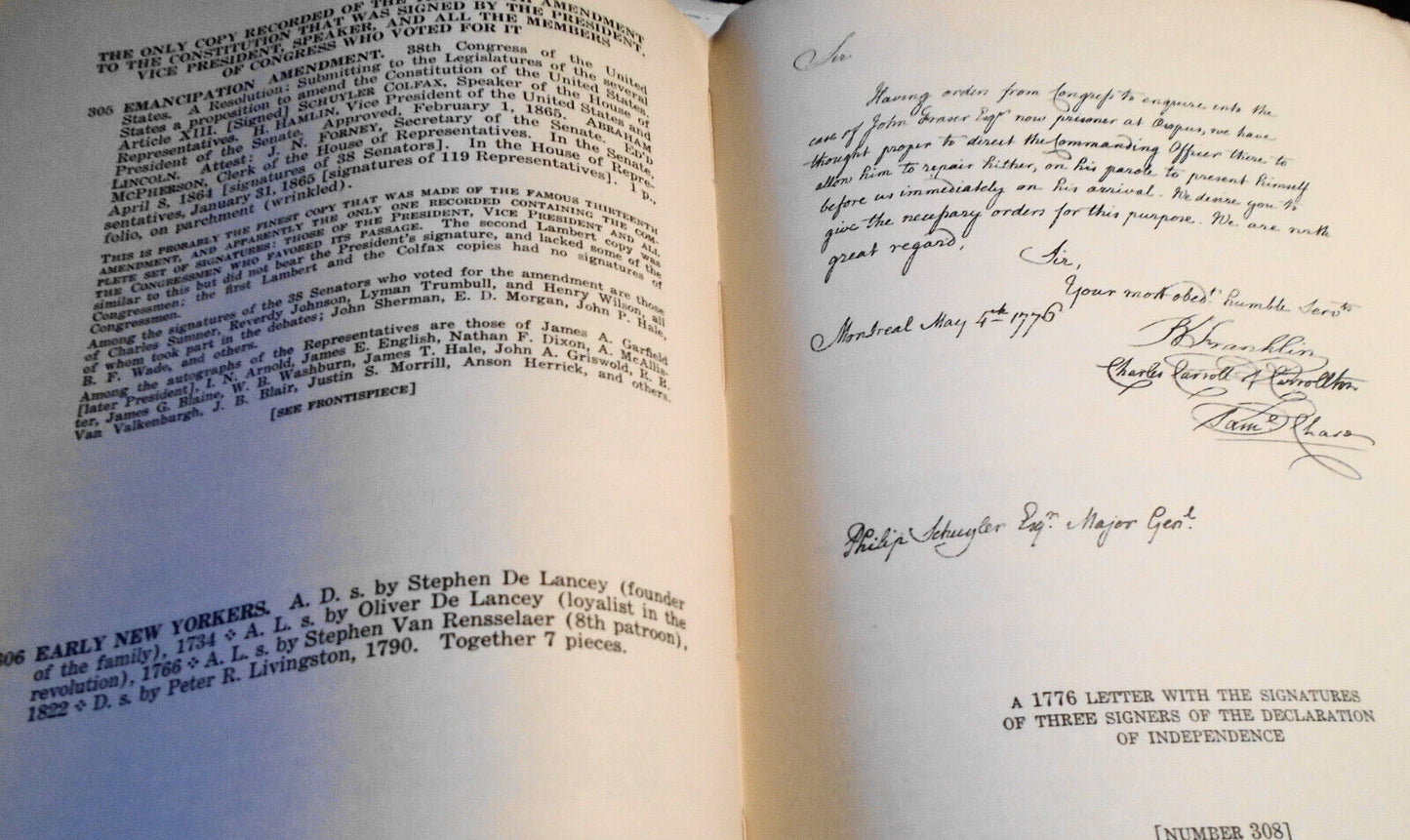Library & Autograph Collection Of Thomas B Clarke.. Emancipation amendment. 1931