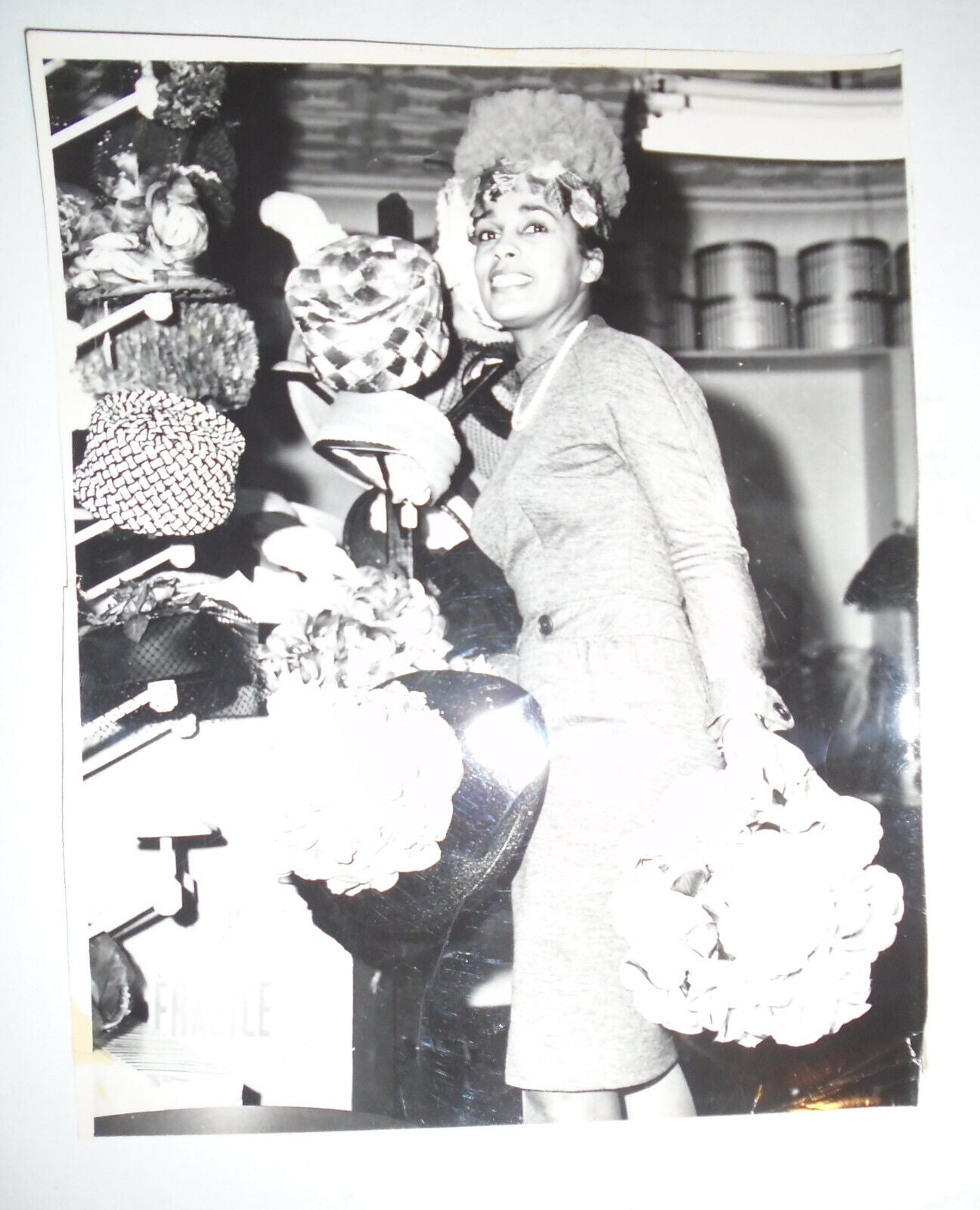 1964 Marguerite Belafonte with hats by Coretta Scott King milliner Linda Page