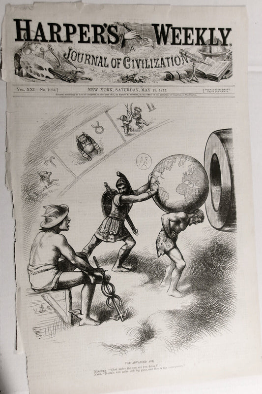 "The Advanced Age" from Harper's Weekly, May 19, 1877. Original cover page print