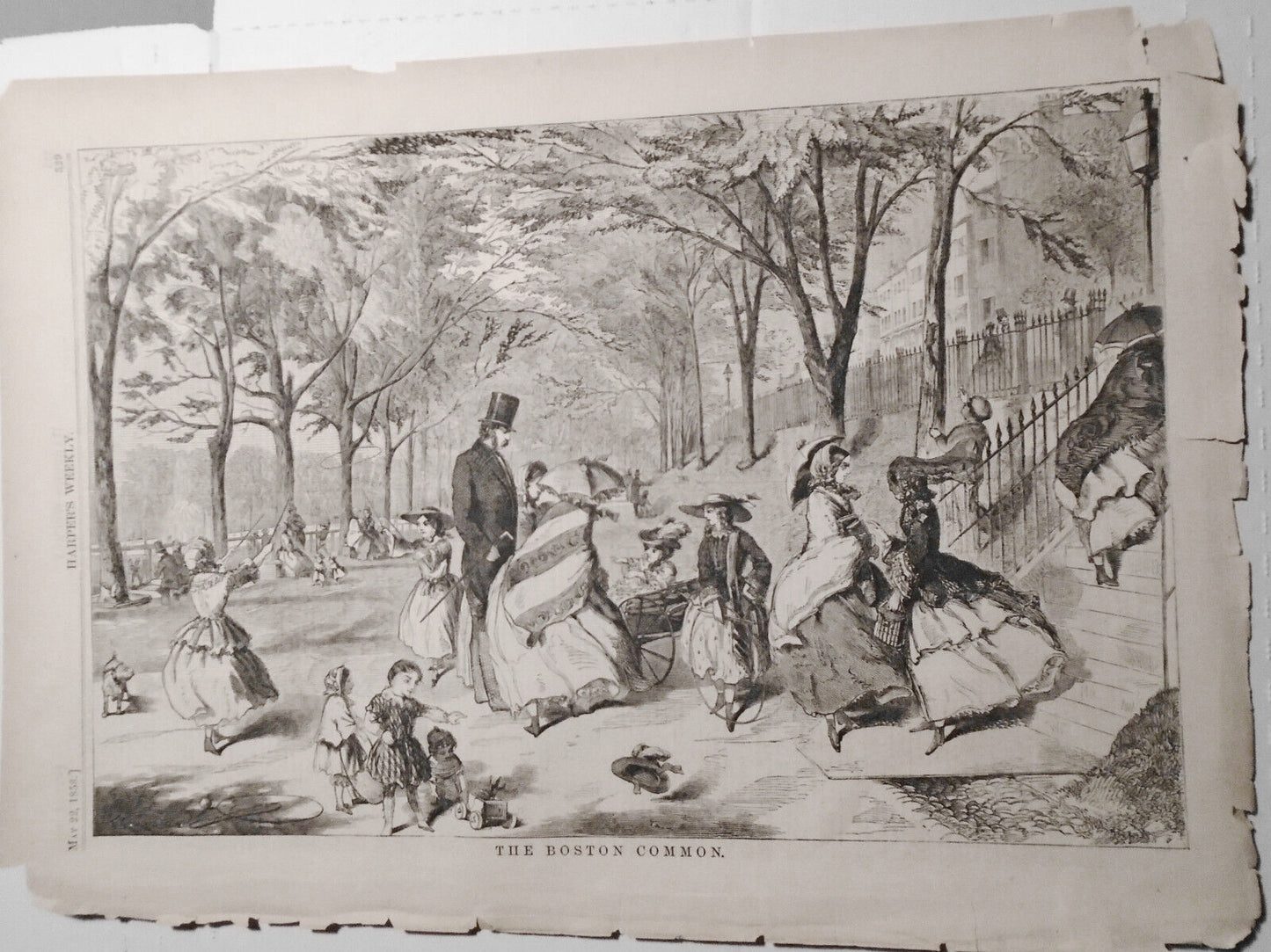 The Boston Common by Winslow Homer. Harper's Weekly, May 22, 1858 Life in Boston