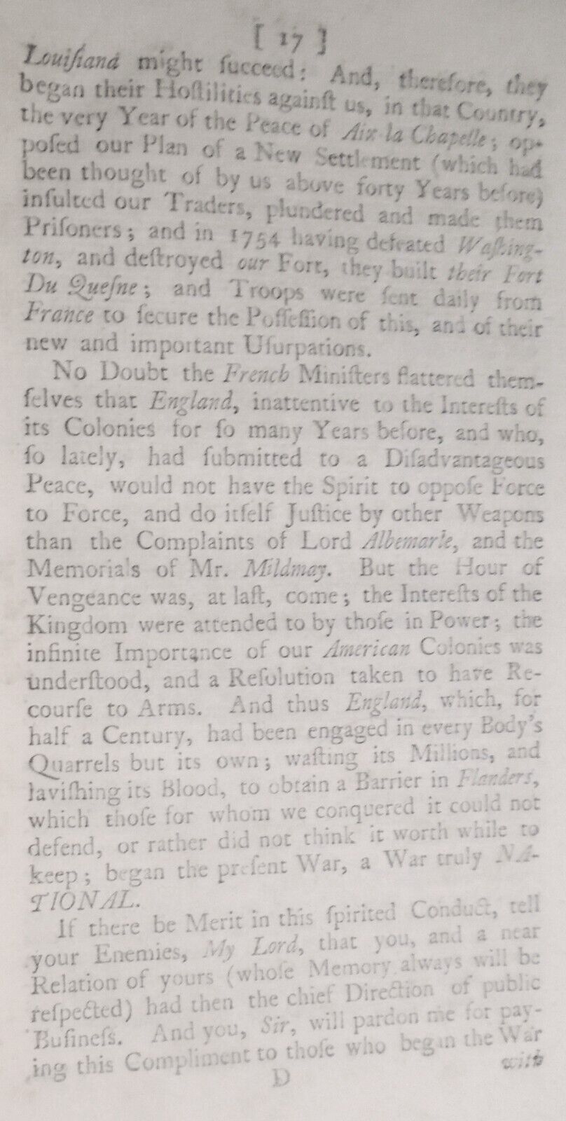 1760 A letter addressed to two great men on the prospect of peace - John Douglas