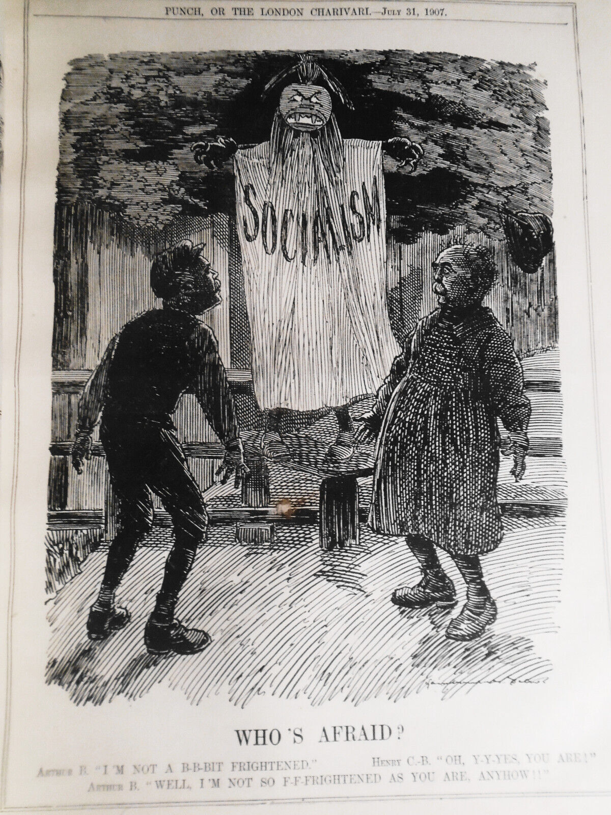 Punch Magazine, July-Dec 1907. Bound volume. With  1907 Almanac.