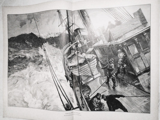 Sturm im Golf von Biscaya, by W. H. Overend -- 1886 - Original  22x16 in.