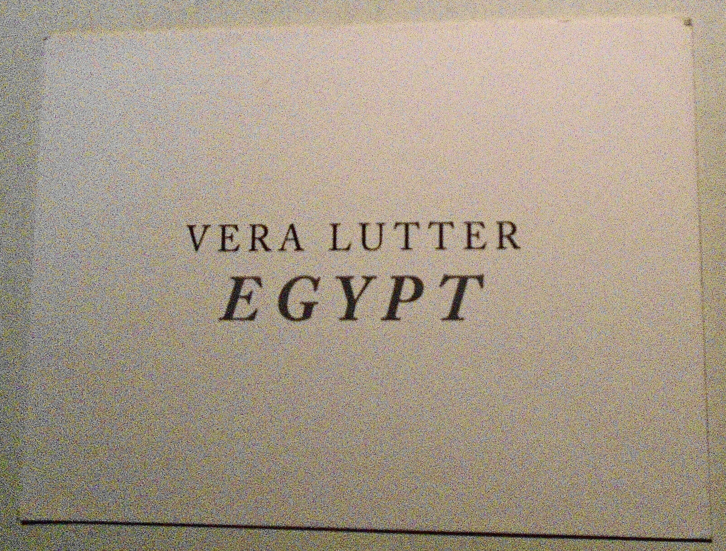 Vera Lutter Egypt Opening Reception Invitation Card Gagosian Gallery London 2011
