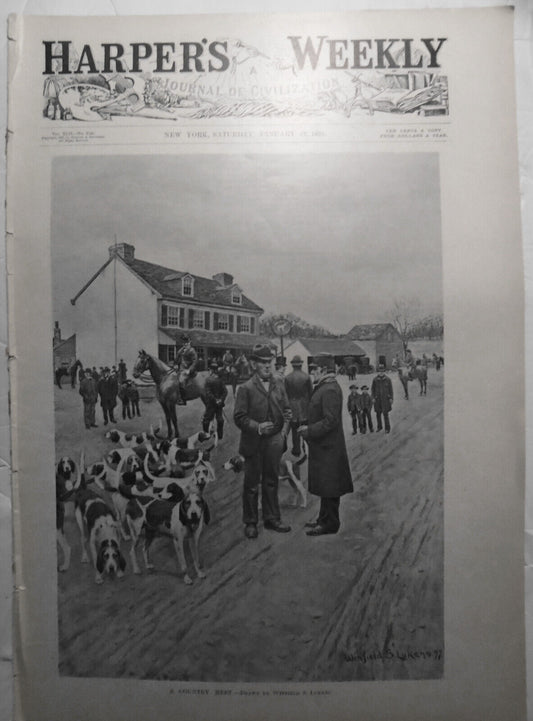 Harper's Weekly, January 22,  1898 - Porcelain Artists of Japan, Battleships etc