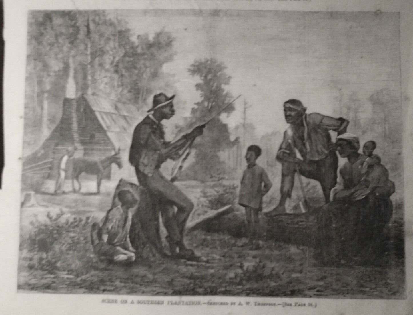 Scene On A Southern Plantation & Mount Vesuvius Eruption - Harper's Weekly, 1868