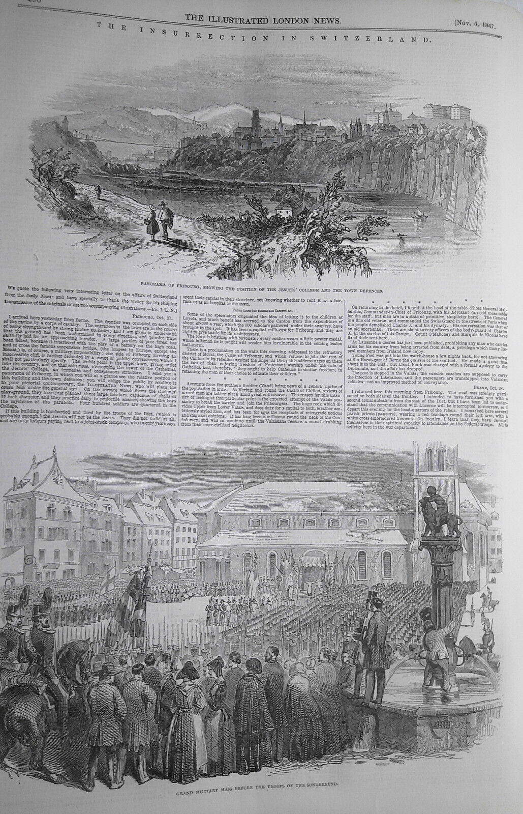 Illustrated London News Nov 6, 1847 -Switzerland Insurrection; Wanganui Conflict