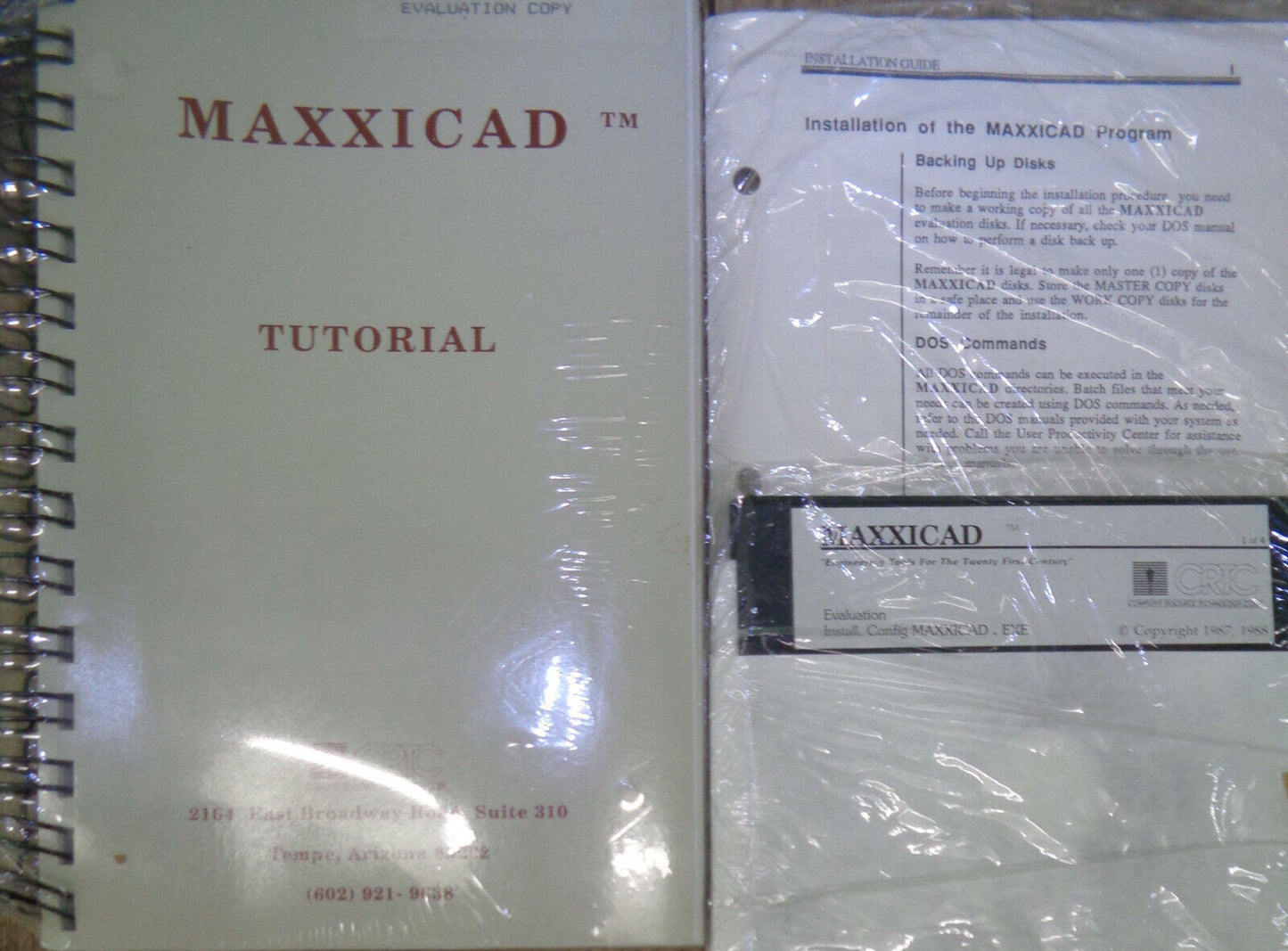 Maxxicad, by Computer Resource Technology Corp., 1988 for IBM PCs, 5 1/4' - NEW