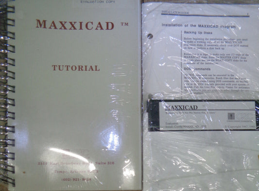 Maxxicad, by Computer Resource Technology Corp., 1988 for IBM PCs, 5 1/4' - NEW