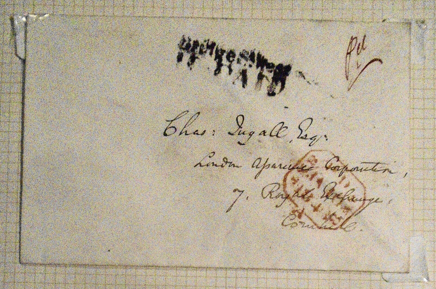 1848 Postal cover bearing wax seal of Privy Council