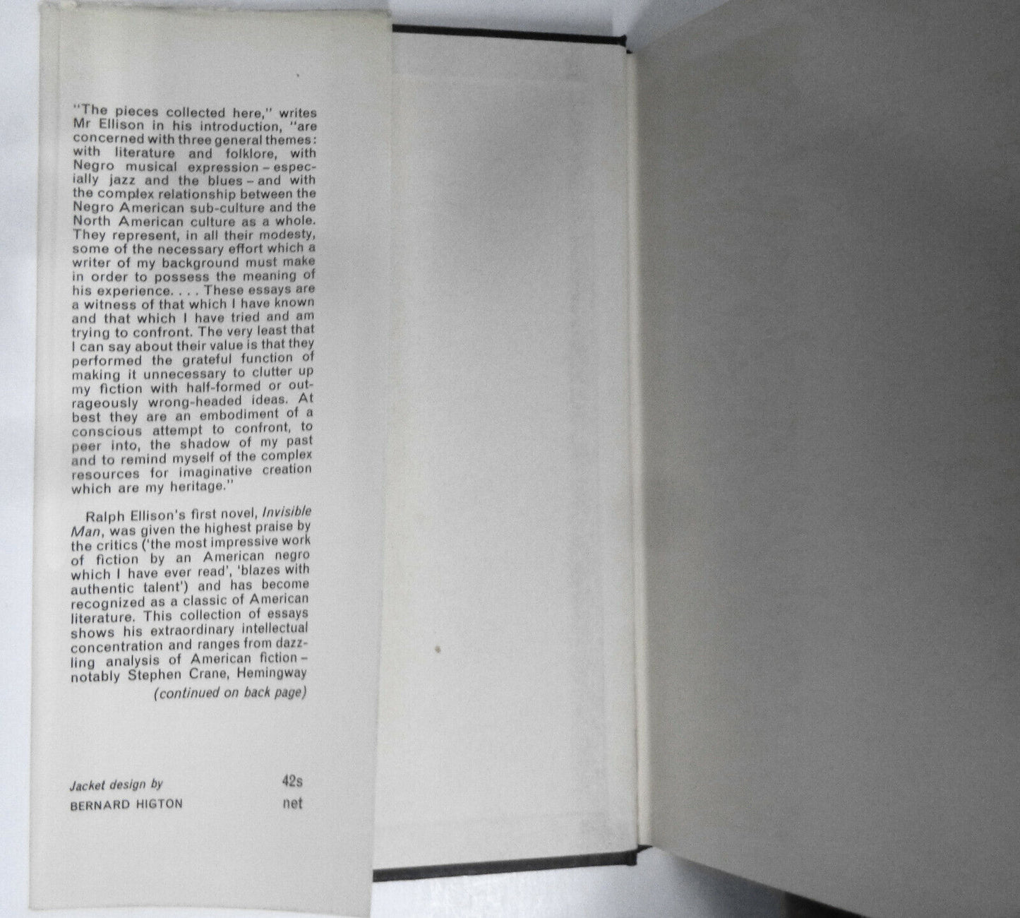 Shadow and act, by Ralph Ellison. First edition,1967. Hardcover/DJ