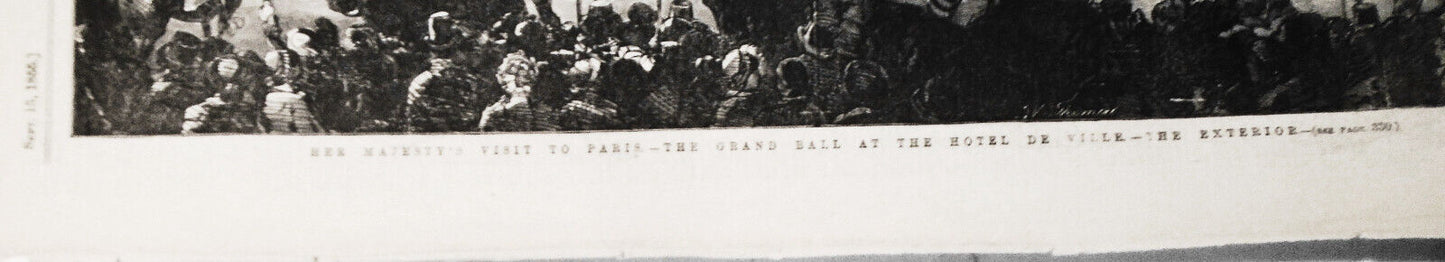 Her Majesty's visit to Paris - Grand Ball at Hotel De Ville - the exterior. 1855