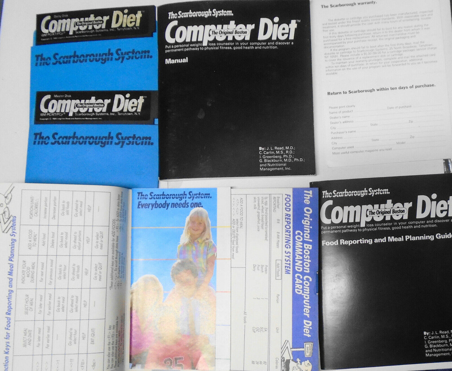 Original Boston Computer Diet Software IBM PC/XT/PCJr -Scarborough System SIGNED