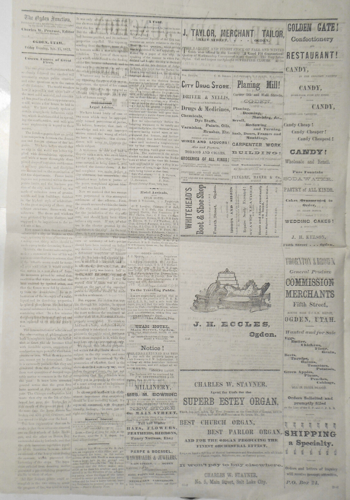 The Ogden Junction, November 15, 1872 -  Utah - Extraordinary female crime life