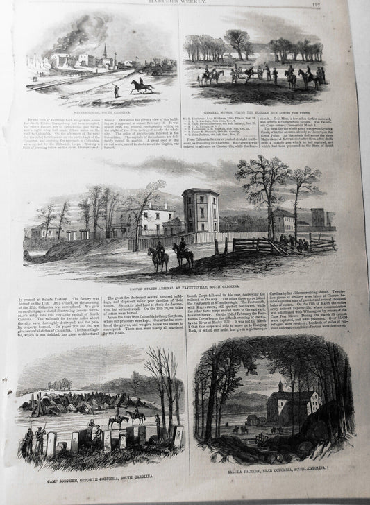 Civil War in the Carolinas : 5 prints and story. Harper's Weekly, April 1, 1865.