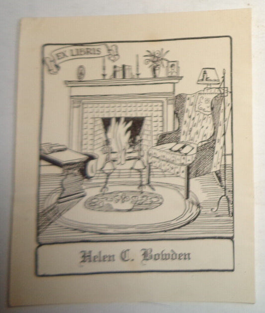 Helen C. Bowden Ex Libris Bookplate