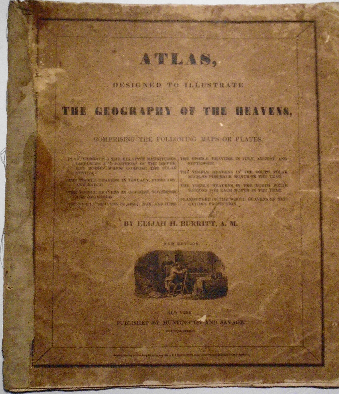 1835 Plan of the Solar System & Celestial Planisphere of the Heavens - original