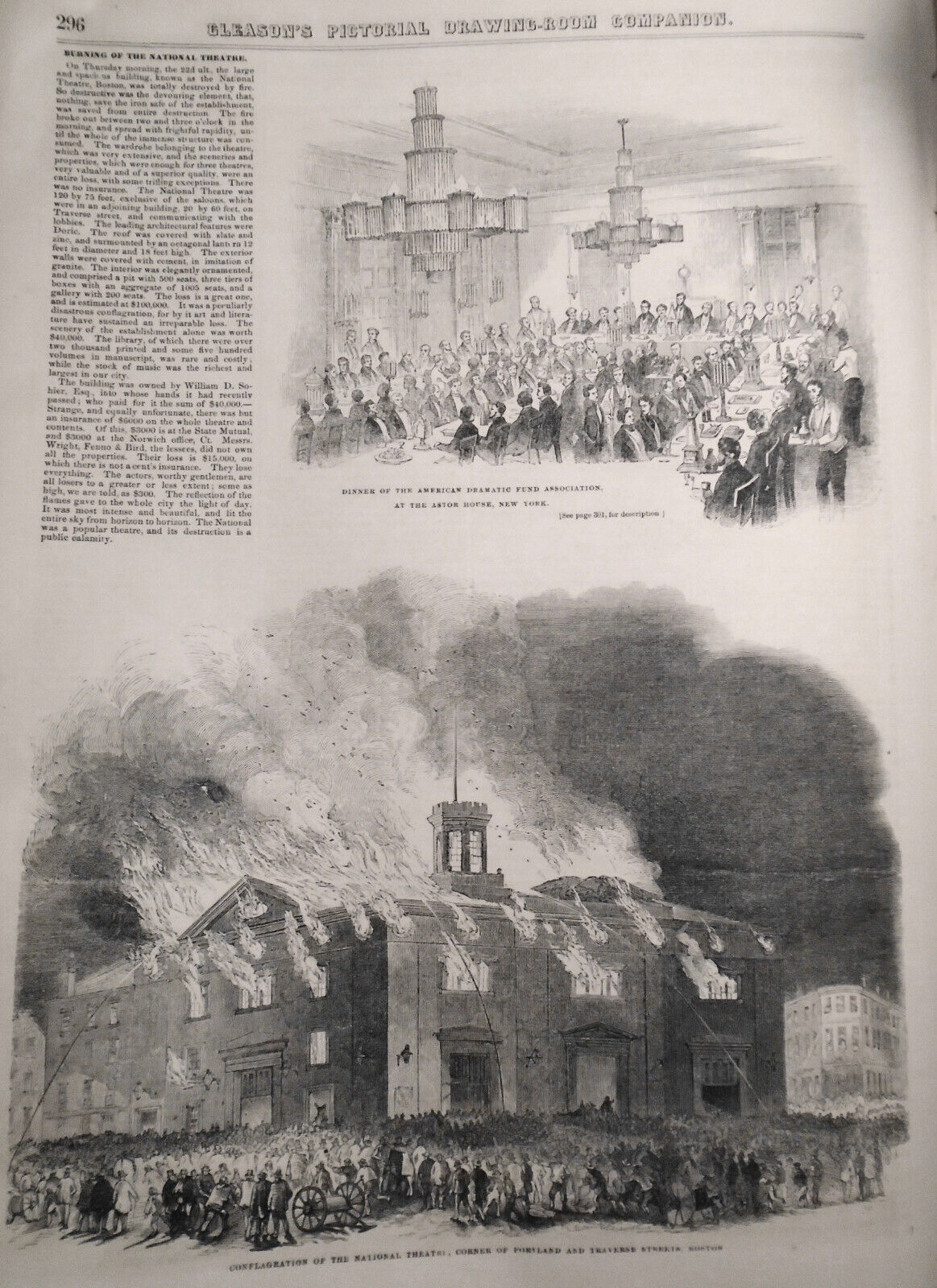 Gleason's Pictorial - Complete Original Issue - May 8, 1852. Baltimore Cemetery.