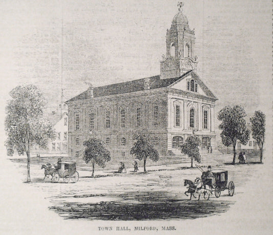 New Town Hall, Milford, Mass - 1854, Gleason's Pictorial, 1854.