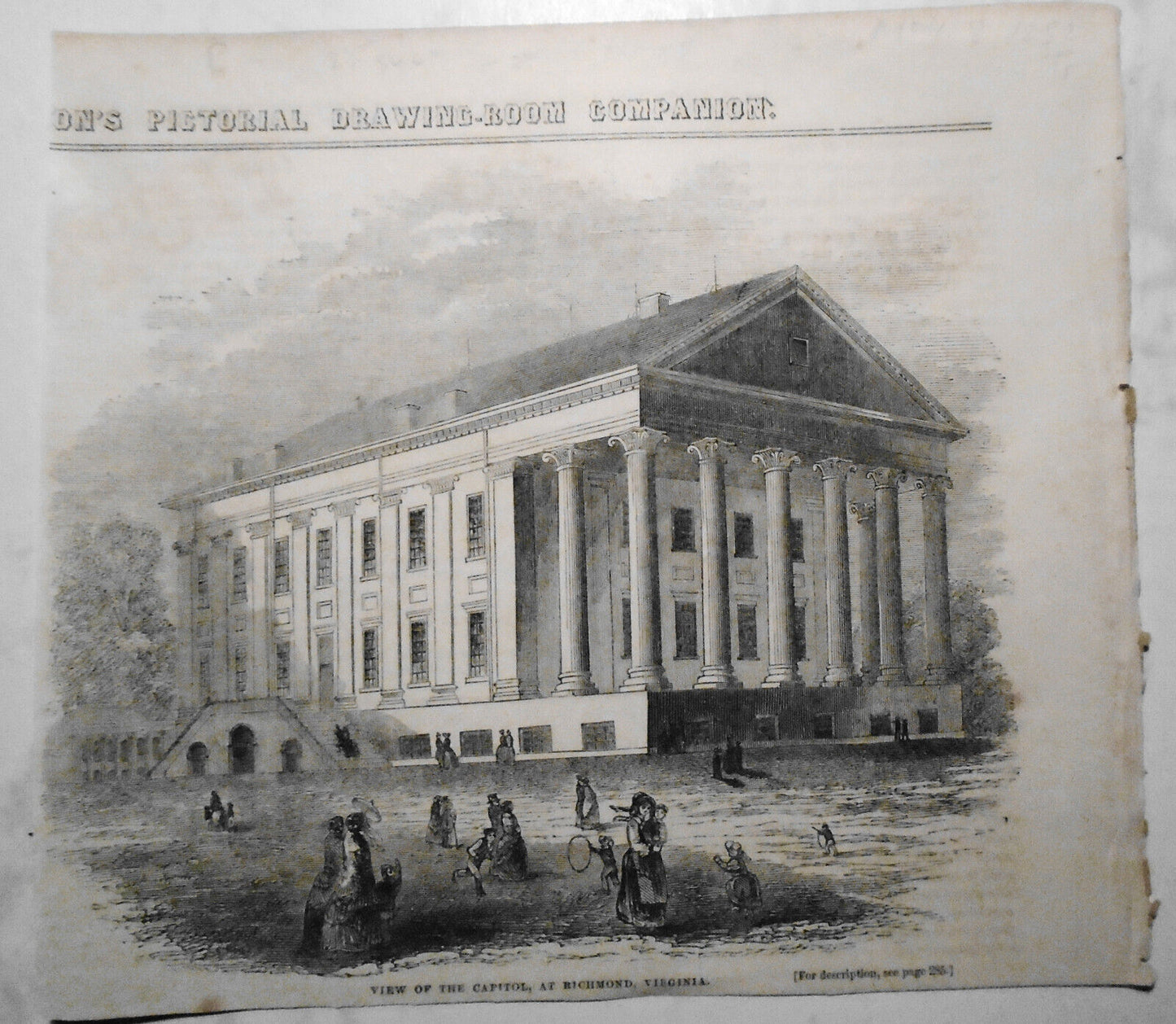 View Of The Capitol, At Richmond, Virginia - Gleason's Pictorial, May 8, 1852