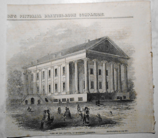 View Of The Capitol, At Richmond, Virginia - Gleason's Pictorial, May 8, 1852