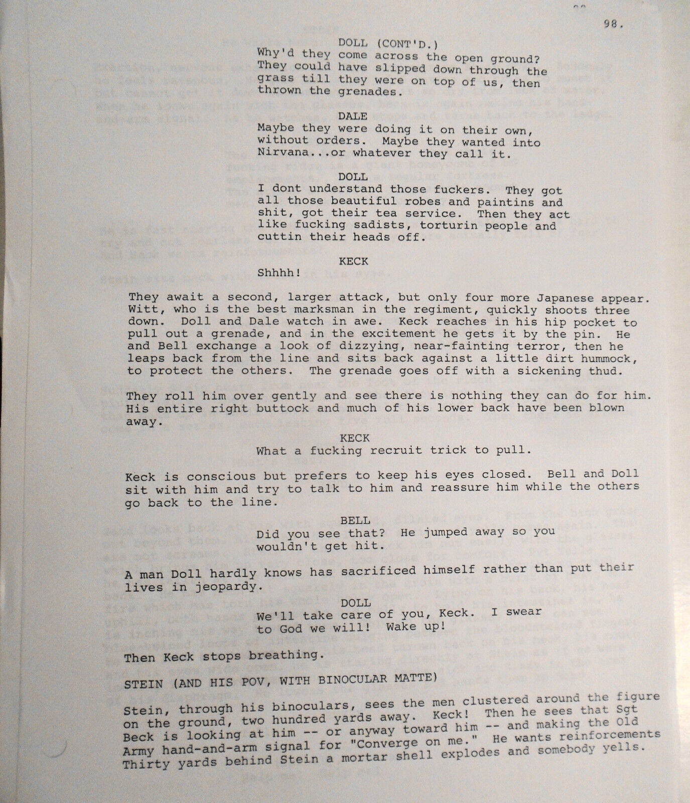 Terrence Malick - the Thin Red Line Screenplay - First Draft 1989. Very Rare