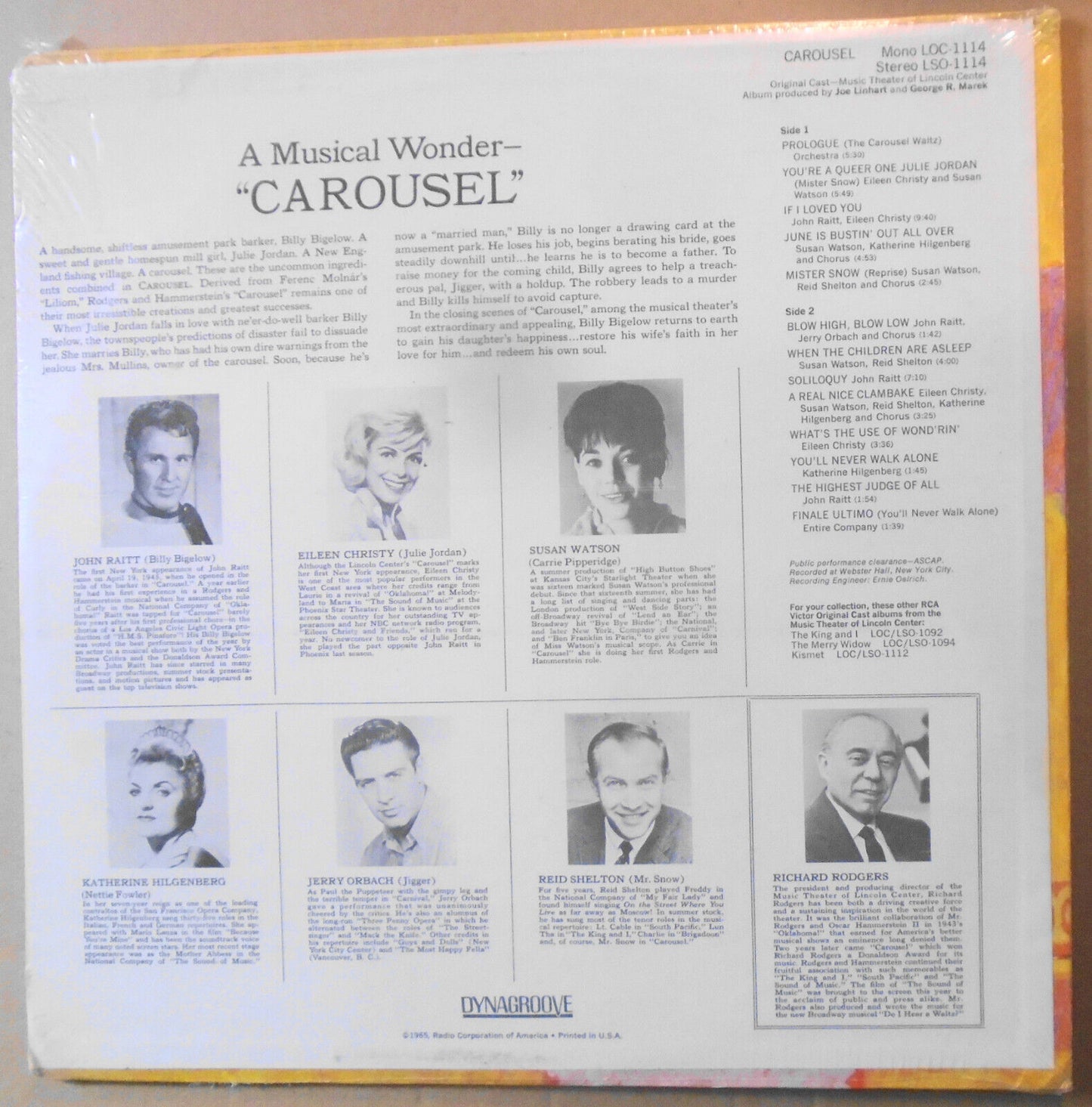 Carousel original soundtrack vinyl lp - LOC-1114 -- SEALED, NEW --  1965