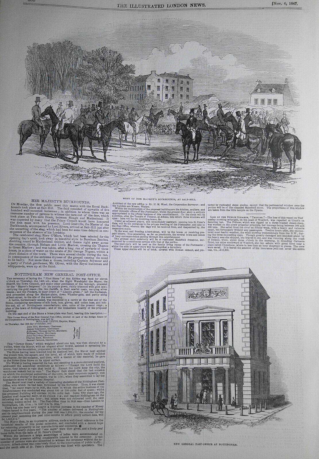 Illustrated London News Nov 6, 1847 -Switzerland Insurrection; Wanganui Conflict