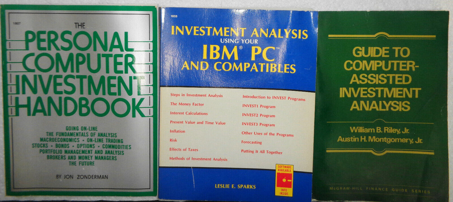 Lot of 3 vintage Personal Computer investing books