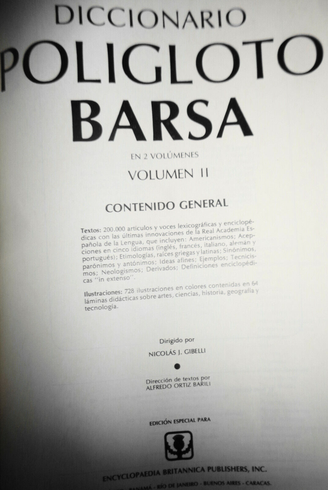 Diccionario Poligloto Barsa - 2 Vol. Set, 1980 - by Encyclopaedia Britannica